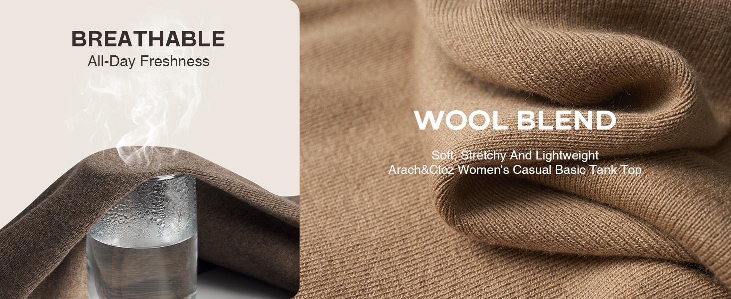 Arach&Cloz Womens Wool Blend Sweater Soft Mock Neck Spring Casual Tank 2026 Sleeveless