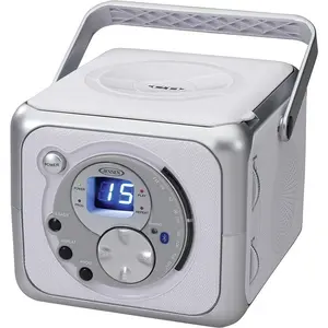 Jensen CD555 Silver Portable Bluetooth Music System With CD