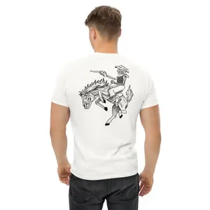 Outlaw Rider Graphic Tee | Western Skeleton Cowboy T-Shirt