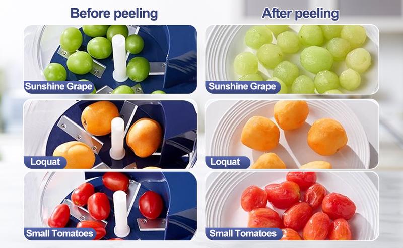 Electric peeler, automatic peeling tool, rechargeable home commercial outdoor smart peeler, suitable for grapes, garlic, tomatoes, potatoes,Type-C charging, kitchen gadgets， cherries, easy to clean, quick peeling