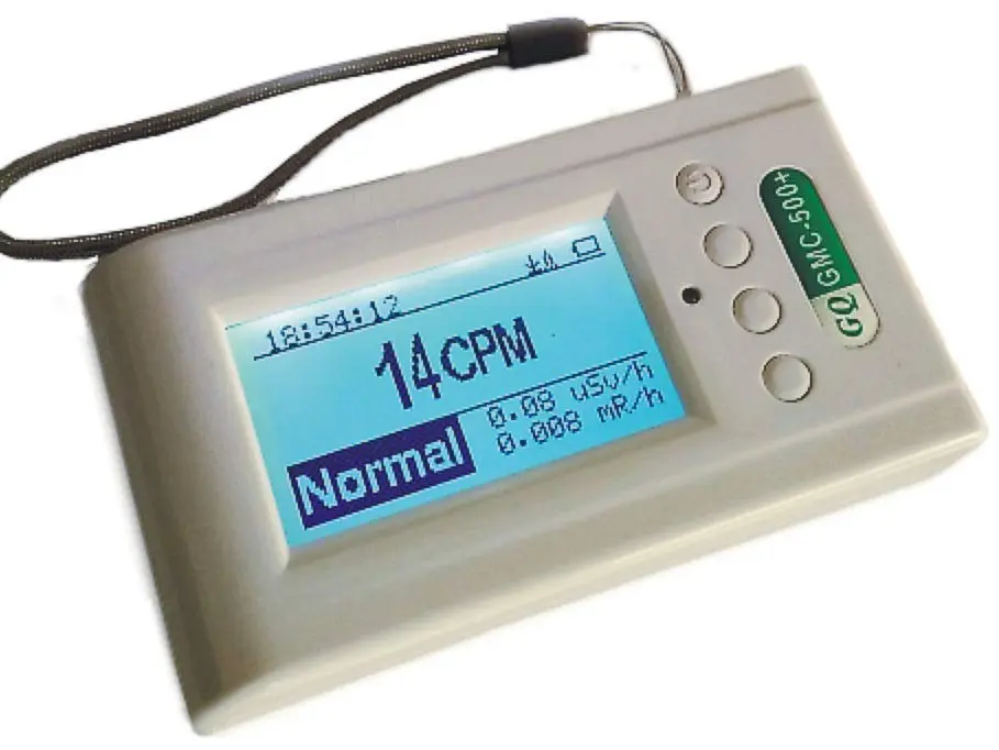 GQ GMC-500Plus Geiger Counter - White Nuclear Radiation Detector, Dosimeter Monitor with Independent Calibration, Dual Geiger Tubes Sensor, Audio Output, Auto Horizontal and Vertical Large Font Display, High Range