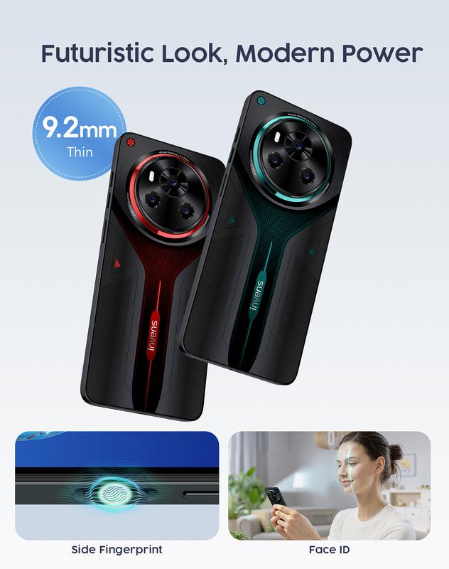 The Most Affordable Smartphone: INVENS Ultra 13P 6.79" HD+ smartphone, dual SIM dual standby,  5000mAh Battery Android 15 with 16+128+TF 1TB, 16MP+64MP high-definition dual cameras, Facial Recognition + Fingerprint Unlock,Bluetooth: 5.0