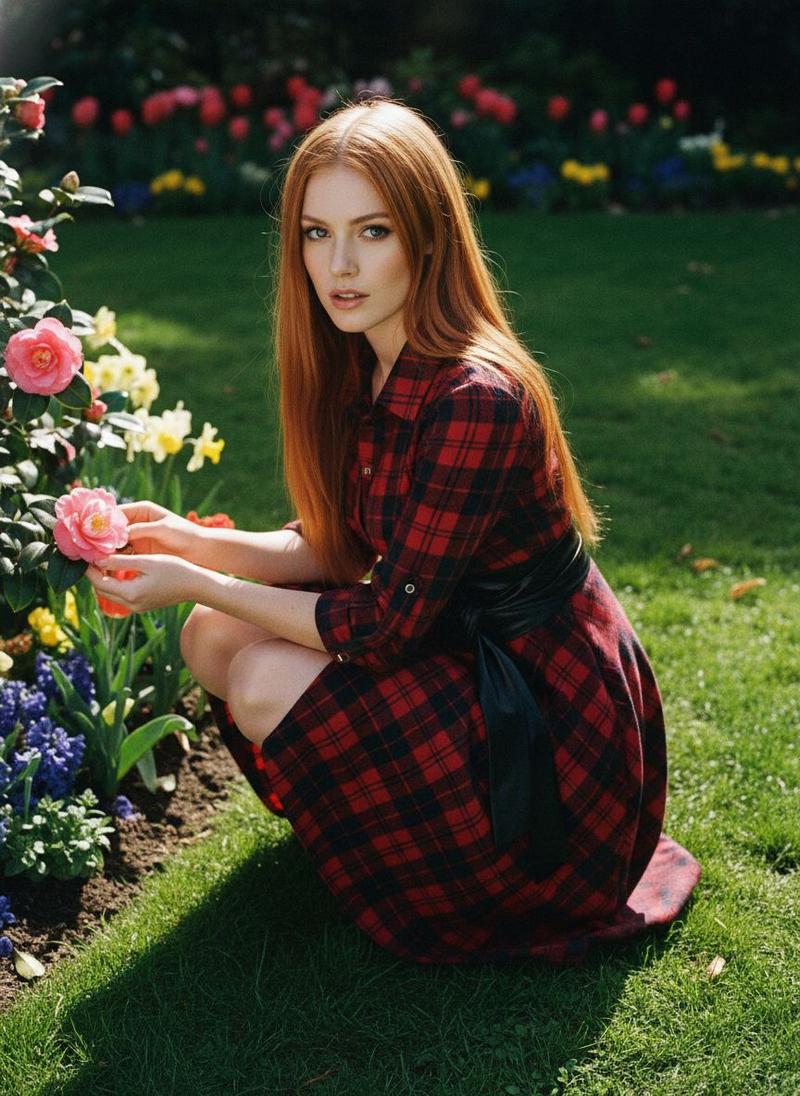 1950S 3/4 Sleeve Plaid Belt Dress Casual Outfits Women Collared Black Vintage Check Leather Womenswear