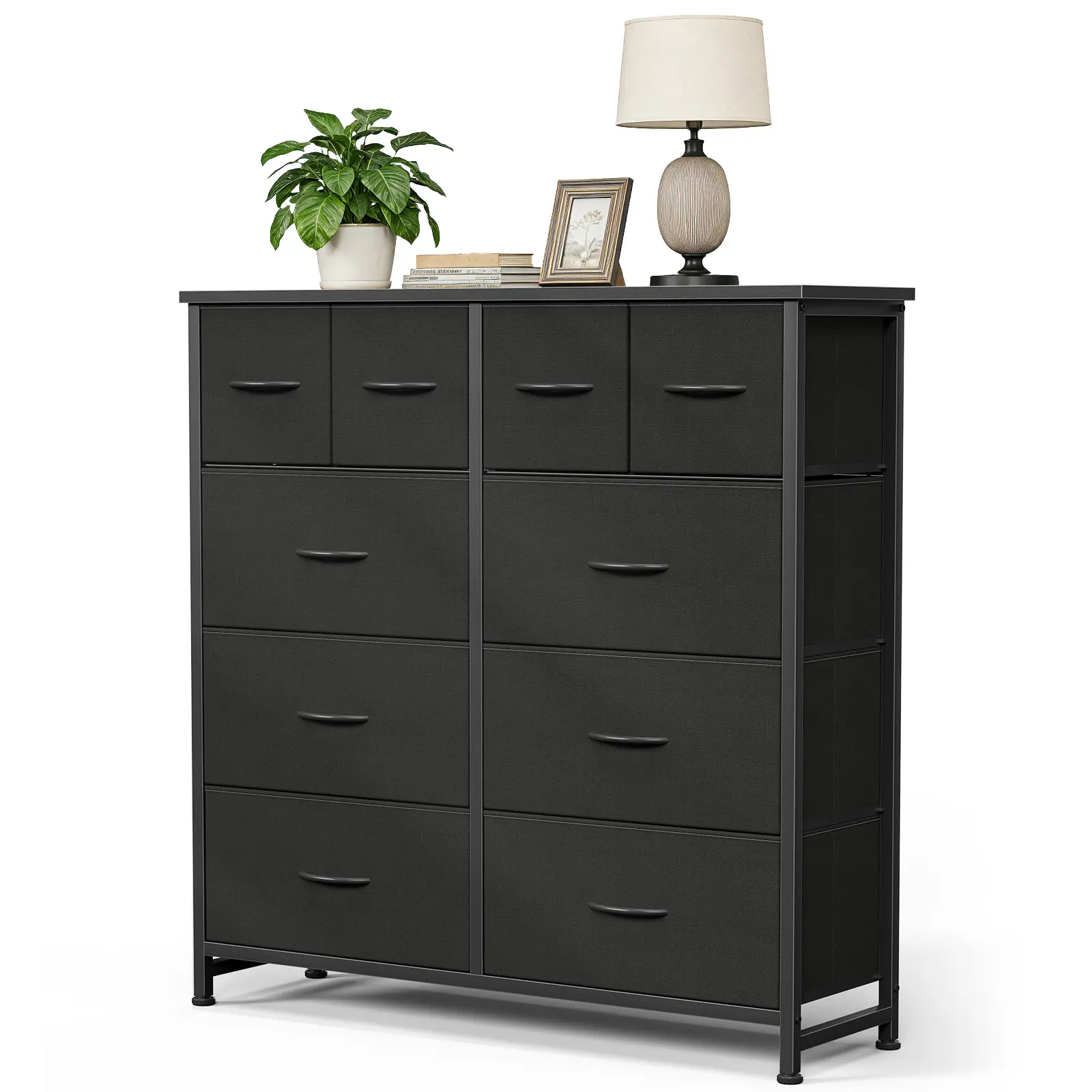Dresser for Bedroom with 10 Drawers, Fabric Dressers, Tall Chest of Drawers for Closet, Storage Drawer Unit, Organizer Unit for Hallway, Living Room