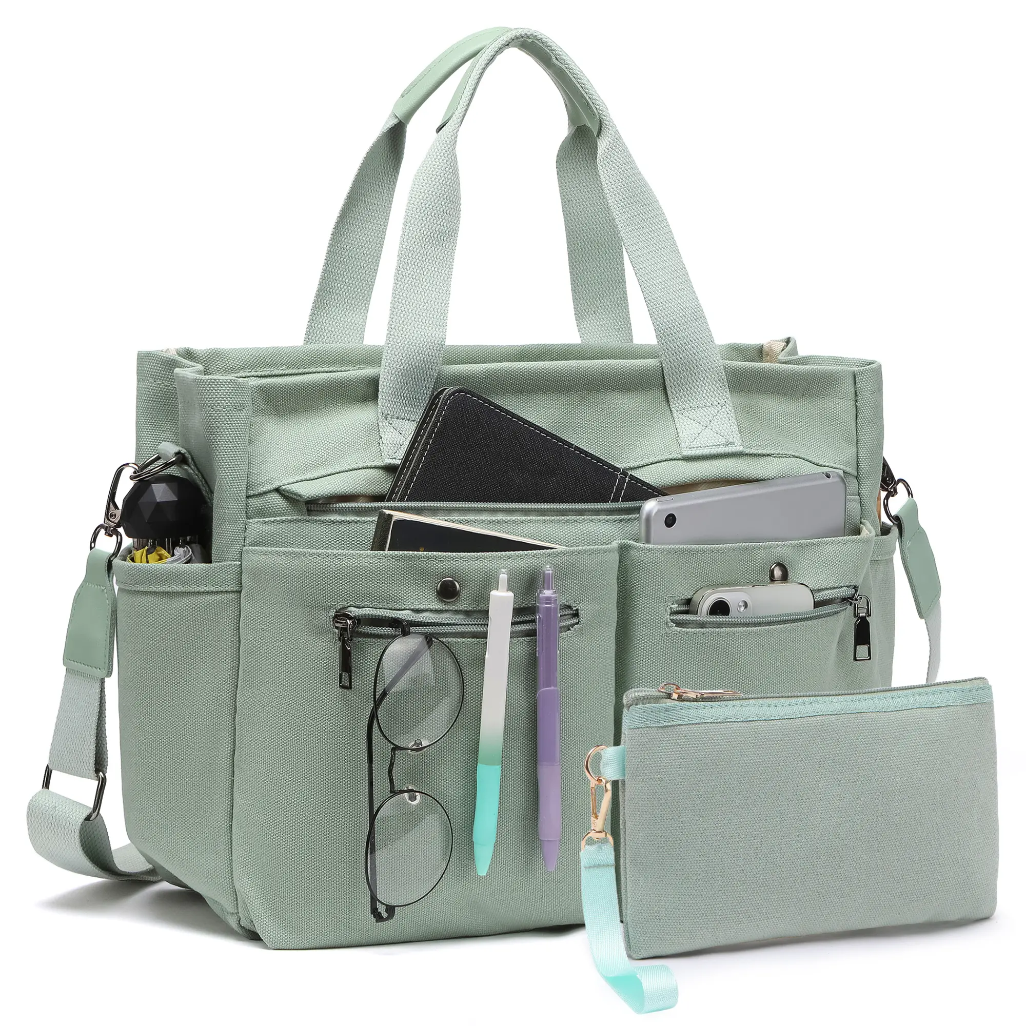 Large Capacity Crossbody Bag Set(2PCS) – Tote Bag for Women, Tote Bag, Work Bags for Women, Stylish Purses for Women, Everyday Shoulder Bag with Zipper for Travel, School, and Office Strap Beach Adjustable mini tote bag, Work Tote Bag Women's Canvas Large