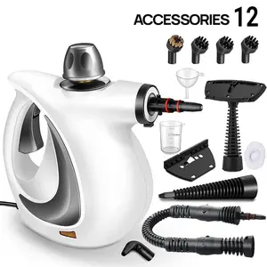 1050W Pressurized Handheld Multi-Surface Natural Steam Cleaner, High-Temperature High-Pressure Steam Cleaning Machine, with 12 replacement parts and safety lock, continuous steam, suitable for home, kitchen and car
