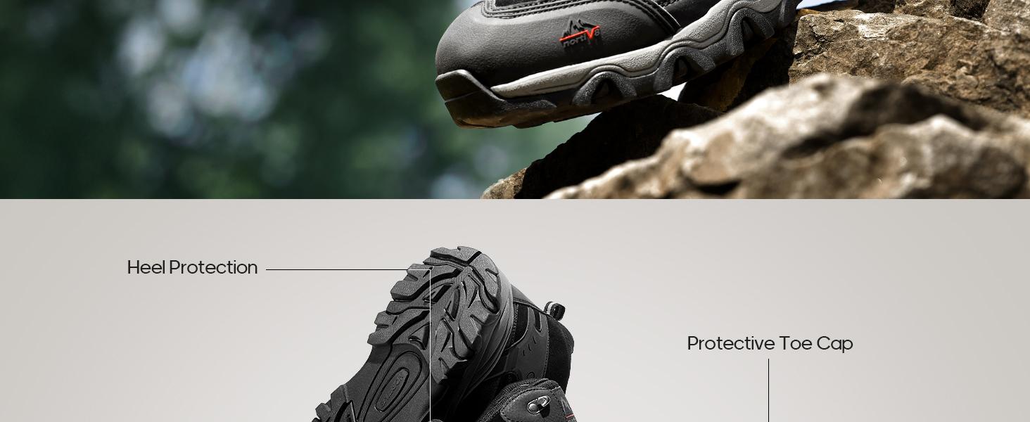 NORTIV8 Men's Waterproof Hiking Boots with Multi-Directional Traction