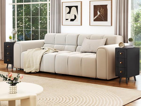 Giratree Small Nightstand with 3 Drawers, Narrow Bedside Table Vintage Skinny Night Stand with Storage, Wood Slim Side Table for Bedroom, Small Spaces, Living Room Giratree Small Nightstand with 3 Drawers, Narrow Bedside Table Vintage Skinny Night Stand with Storage, Wood Slim Side Table for Bedroom, Small Spaces, Living Room