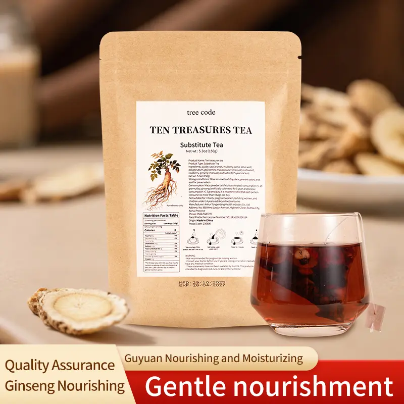 Treecode Herbal Liver & Kidney Detox Beverage, Classic Blend Fruit & Herbal Teas in Pyramid Bags - Clears Morning Grogginess - Ginseng, Maca, Sea Cucumber, Red Dates, Longan, Raspberry, Goji Berry, Yam, Lotus Seed, Mulberry Blend - Supports Organ Health s
