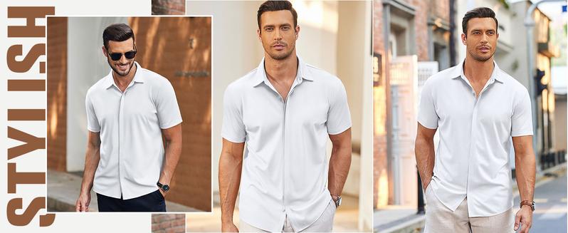 COOFANDY Fall Outfits  Thin Men's Shirt Wrinkle Free Dress Shirt Long Sleeve Button Menswear Stylish Casual