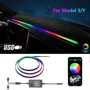 For Tesla Model 3 Model Y 2021-2023 LED Atmosphere Light,Car LED Lights Strip Accessories, LED Lights for Car