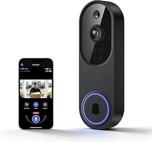 1080P Wireless Video Doorbell Camera FHD Live View AI Human Detection Night Vision Two Way Audio 2.4G WiFi Outdoor Surveillance Cloud Storage Purple