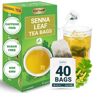 LeafLea Senna Tea Bags – 100% Pure Senna Leaves, Herbal Laxative Tea for Gentle Constipation Relief, Caffeine-Free, Sugar-Free, Gluten-Free, Non-GMO, Vegan, Supports Digestive Health