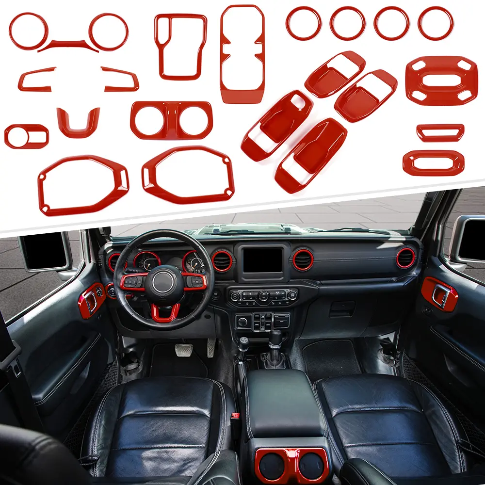 Car Interior Decoration Trim Cover Kit, Automotive Car Accessories for 2018-2023 Jeep Wrangler JL/Gladiator JT Interior Center Console, Car Console Covers, Car Interior Decorative