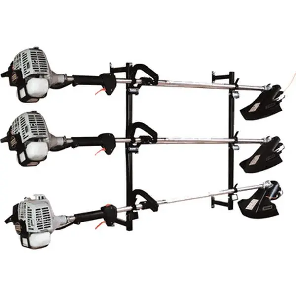 Buyers Products 143866 LT12 Trimmer Rack for Enclosed Trailer, Holds 3 Trimmers, Powder Coated with Vinyl Coated Hooks, 1-Hand Operation, Stainless Spring, Mounting Hardware Included, 16 lbs Capacity, Springs
