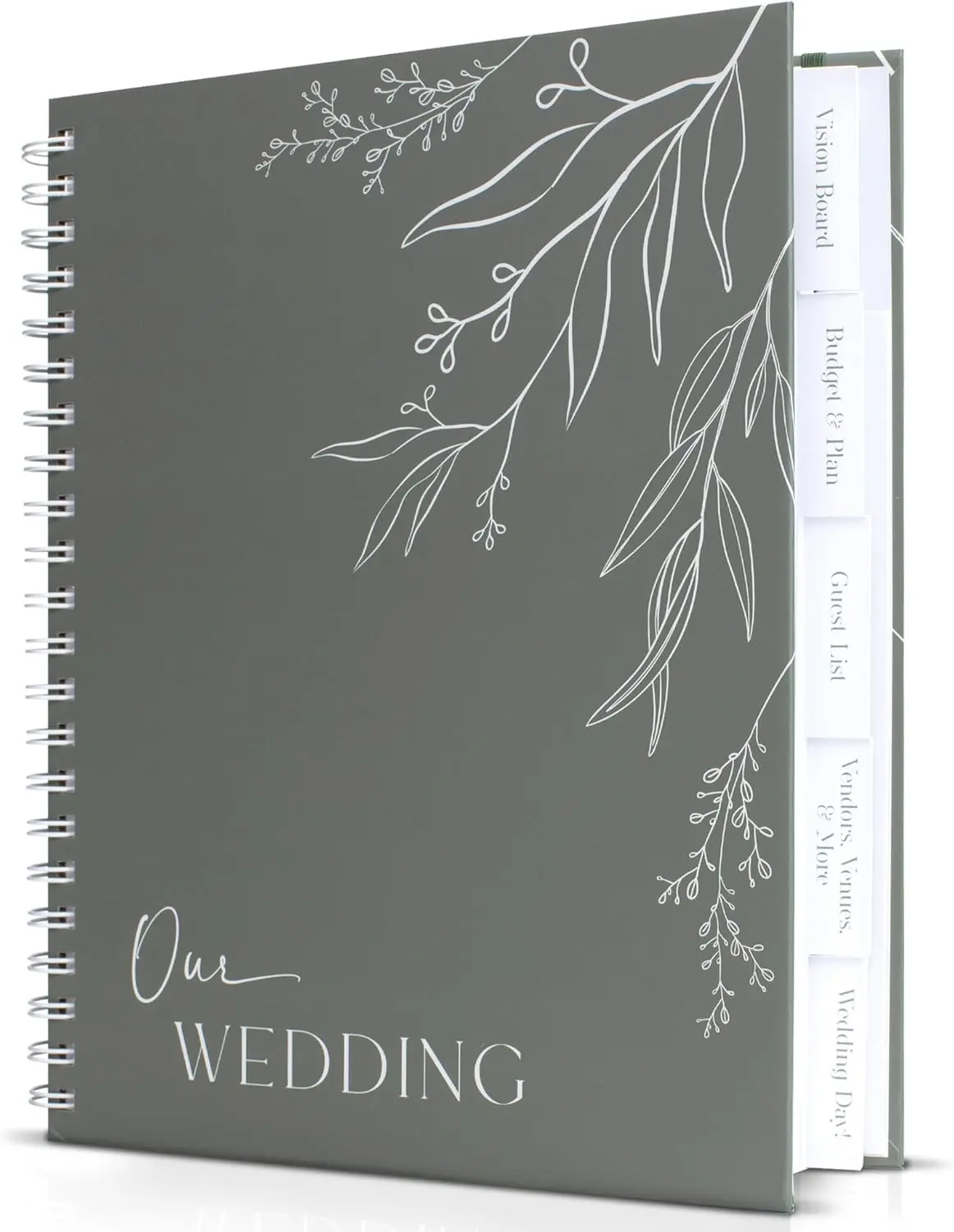 Modern Minimalistic Wedding Planner Binder - 132 Pages Physical Book with Elegant Cover, Clever Pockets, Organizer Calendar, Great for Appointments w/ Vendors & Streamlining Countdown Planning