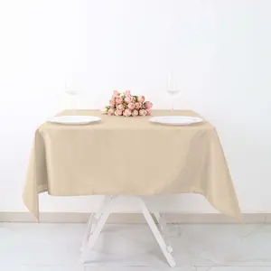 Polyester Square Tablecloth 54"x54" Nude - Wrinkle-Resistant Table Cover