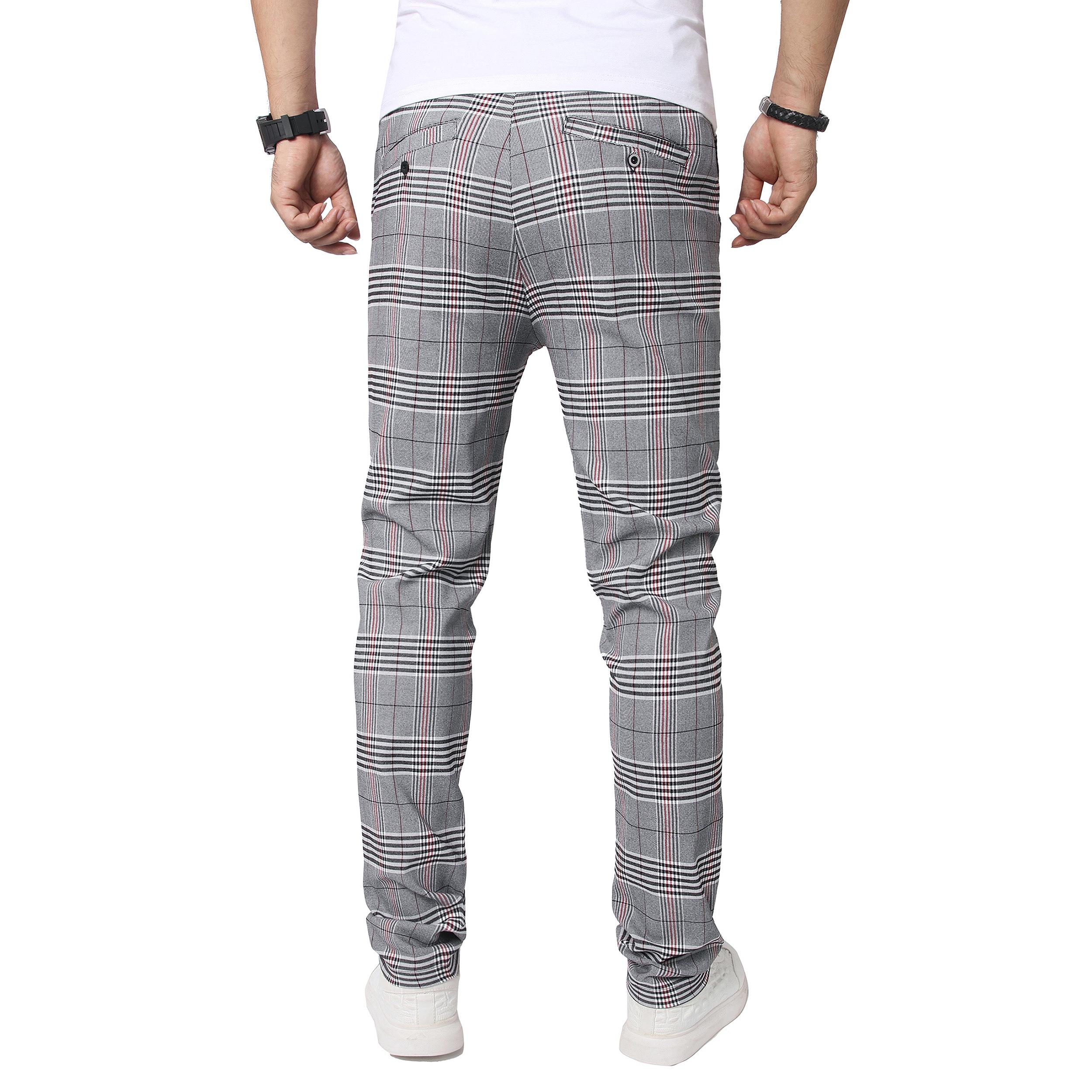 JUNBAOSS Men's Slim Fit Stretch Dress Pants Plaid Skinny Pants for Men, Straight Leg Fashion Comfort Flex Waist Pants, Men's Casual Business Golf Dress Chinos Pants JUNBAOSS Men's Slim Fit Stretch Dress Pants Plaid Skinny Pants for Men, Straight Leg Fashion Comfort Flex Waist Pants, Men's Casual Business Golf Dress Chinos Pants