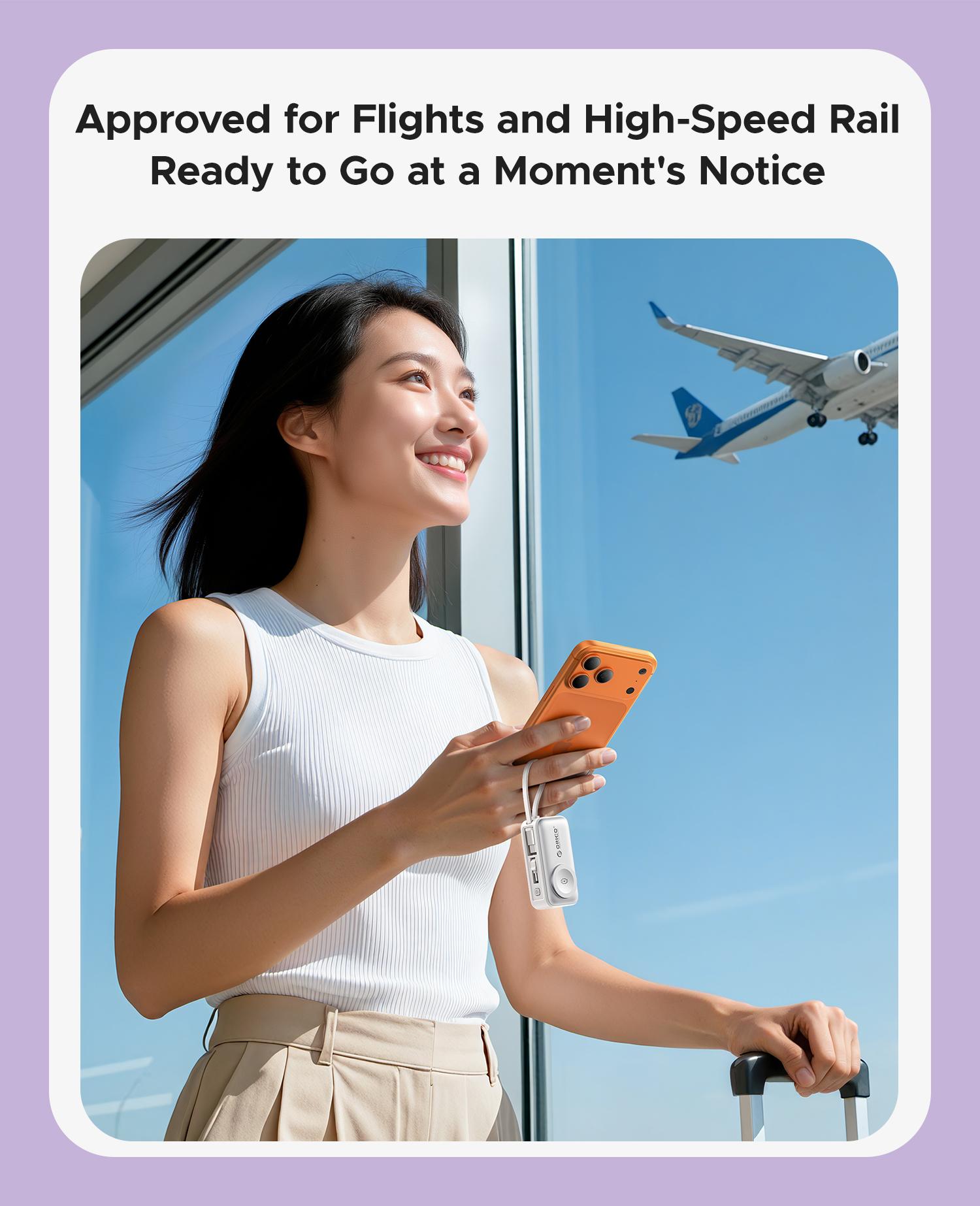 Orico 3-in-1 Portable Power Bank with Integrated Cable, Watch Wireless Charging, and Foldable Wall Plug – Compact Fast-Charge Battery for iPhone & Android - S18