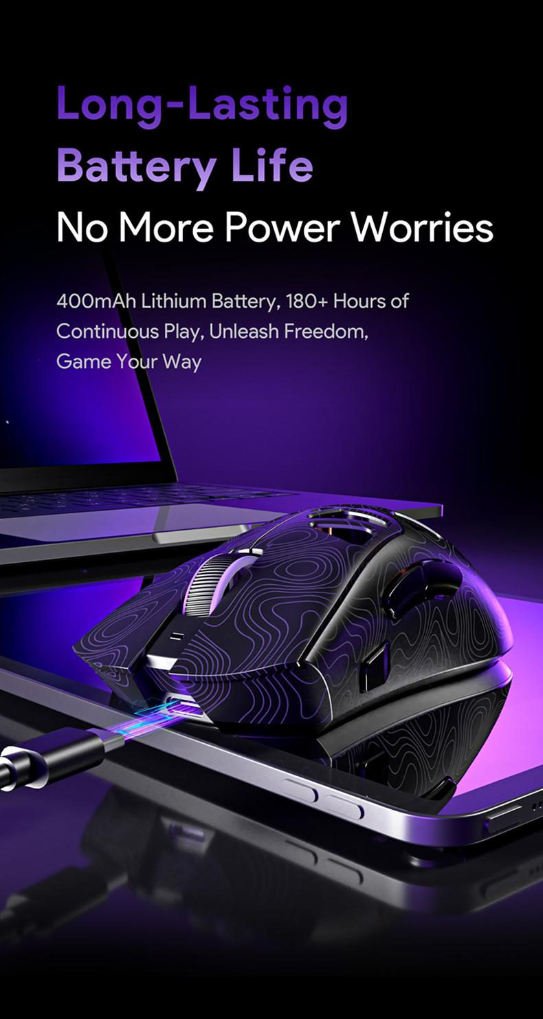 FURYCUBE G11 Wireless Gaming Mouse Light-Weight PAW3311 Mouse RGB Light Mouse 2.4G Bluetooth Rechargeabl Optical Sensor for Gaming & Office Accessories Long Battery Life Laptop Desktop Computer Knob Function Fire Key Gaming Mouse Christmas Gift