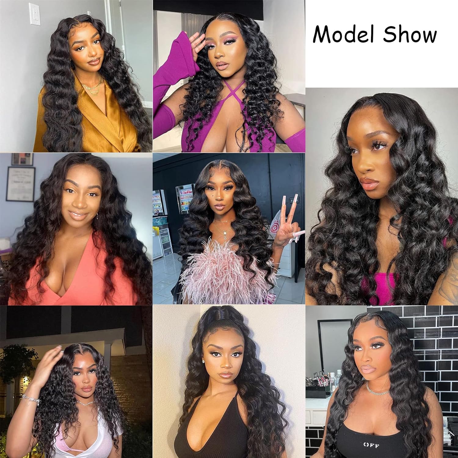 Karlami Loose Deep Wave 3/4  Bundles Human Hair Body Wave 12A Unprocessed Brazilian Virgin Hair Straight Bundles Human Hair Deep Wave Burmese Curly Bundles  with 5x5 Closure Human Hair Bundles for Women Natural Black Tangle Free