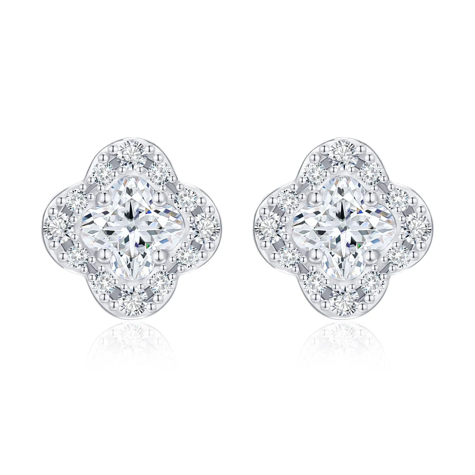 UCCIYO Lab-created moissanite Earrings For Women 925 Sterling Silver Stud Earring Men Hip Hop Jewelry Couple Gift summerwins【#E612】