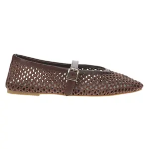 COCONUTS by Matisse Womens Nolita Perforated Mary Jane Ballet Flats Casual - Brown