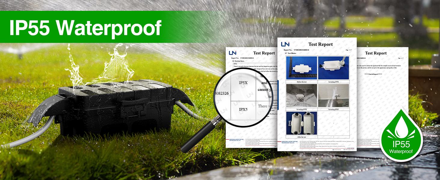 Flemoon 2-Piece Outdoor Waterproof Electrical Box Set – 12.5" x 8.5" x 5" Large & 8.1" x 4.9" x 3.1" Small Weatherproof Electrical Boxes for Power Strips, Outlets, Holiday String Lights