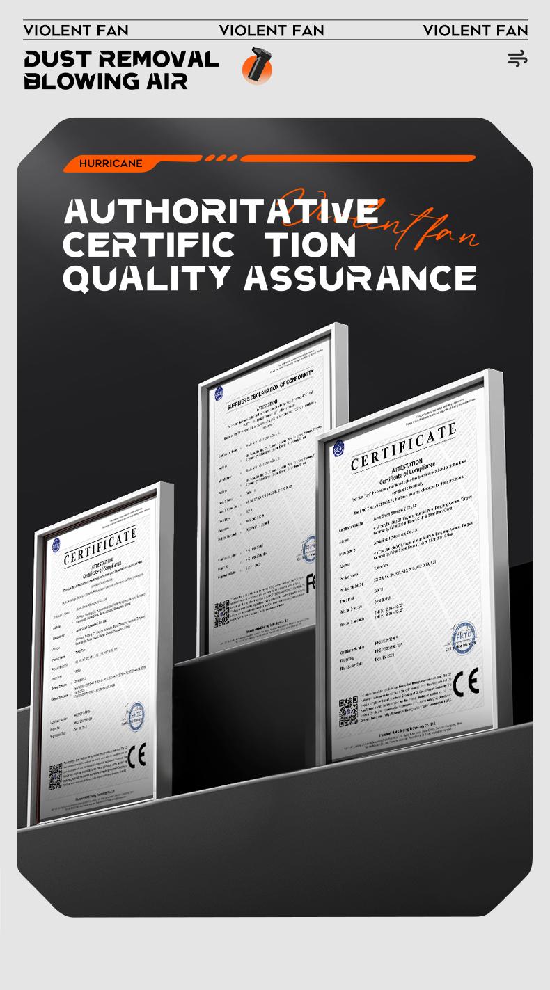 Turbo Fan Air Duster | 130K RPM & 200g Pressure for Industrial Blasting. Deep Clean Car Vents, PC Fans, Furniture & Blow Away Yard Leaves/Snow. 180W Handheld Power