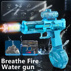 Electric Water Gun with Muzzle Light | 27-30 FT Shooting Range | Outdoor Summer Party Squirt Gun for Kids & Adults