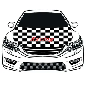 Black and white checkered Racing Car Hood Cover Flag ,Referee flag Engine Banner,3.3X5ft/6X7FT,100% Polyester Elastic Fabrics Can be Washed