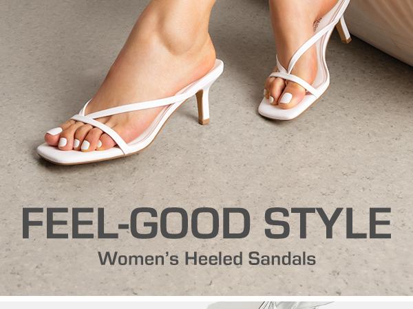 DREAM PAIRS Heels for Women Flip Flops Kitten Low Heels Open Square Toe Thong Heeled Sandals Sexy Fashion Comfort Shoes for Party Casual Slides