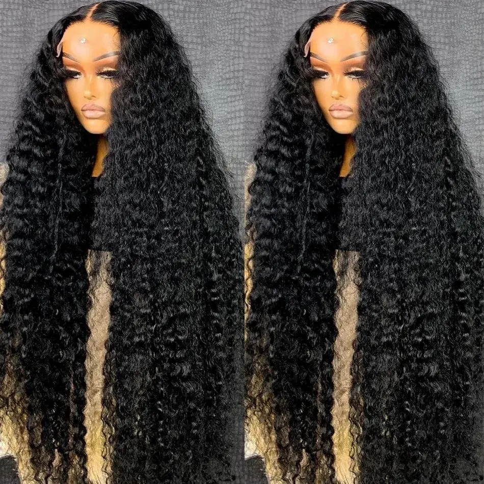 BLING HAIR 13x6/13x4 HD Lace Front Wig, Deep Wave Brazilian Remy Human Hair for Women, 180% Density, Pre-Plucked Hairline, Heat Resistant, 36-40 Inch, Remy Hair Extensions, Heat Resistant Wig