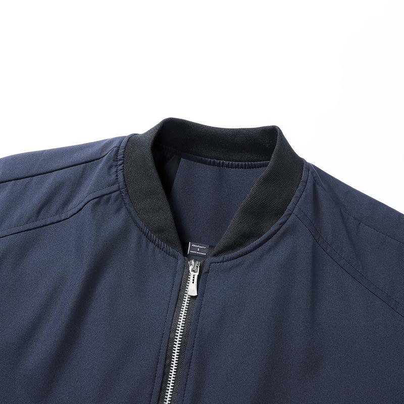 Men's lightweight casual jacket with sports slim fit zipper, stand collar, long sleeves, and zipper pockets, durable polyester fabric suitable for spring/autumn outdoor training, gym workouts, and casual wear, featuring a stylish minimalist design