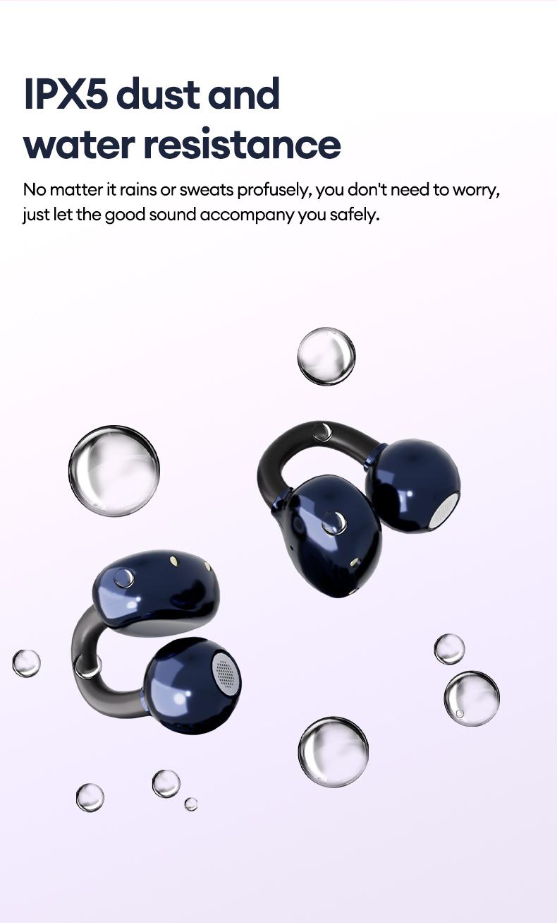 MGALL A720 Clip-On Wireless Headphones with 2025 Bluetooth 6.0 for Faster & Stable Connection, Zero-Pressure Comfort, Precise Directional Sound, IPX5 Waterproof Audio Earbuds for Music, Calls & Sports