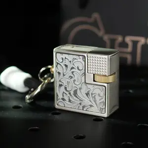 Unique Square All-Metal Retro Igniter, Mini Vintage Design works as delicate jewelry ornament, perfect special occasion gift for men, no fuel included.