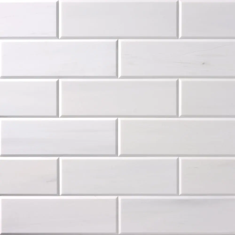 Bianco Dolomite Marble 4x12 Beveled Polished/Honed Subway Tile