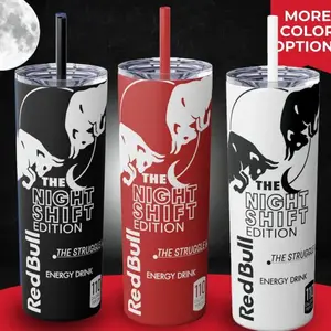 Nightshift Worker Edition Tumbler – Energy Drink Can Style Design, Tumbler 20oz Watercolour Matte Insulation Portable Drinkware for Coffee & Beverage