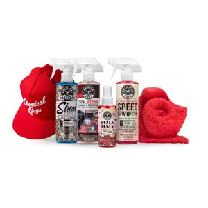 CHEMICAL GUYS Dozen Roses Limited Edition Gift Kit – Car Care Set with Interior Cleaner, Detail Spray, Rose-scented Air Freshener, Towel, & Hat, Perfect Valentine’s or Anniversary Gift for Car Lovers