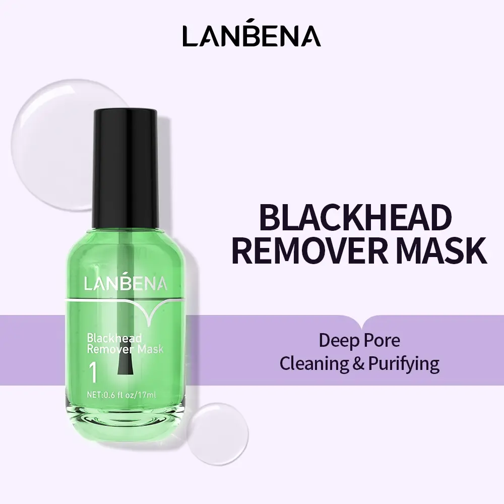 LANBENA 2 in 1 Green Tea Oil Blackhead Remover Serum Peel Off Mask 100 Sheet Paper Strips for Pores, Nose, Chins & Face