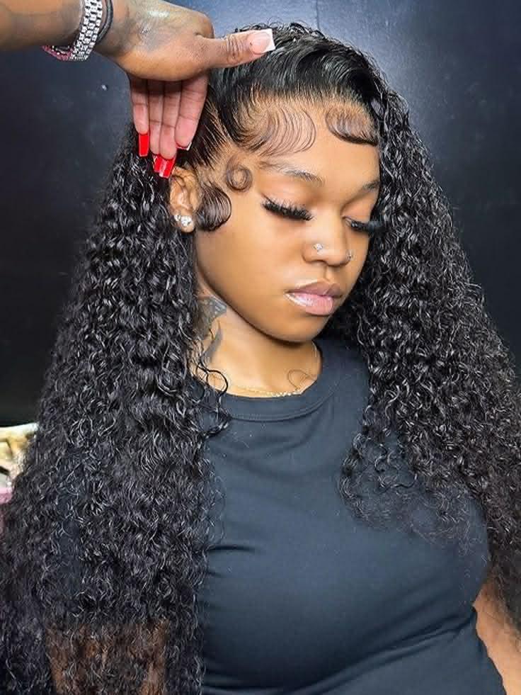 Bling Hair 32 34 Inch 13x4 13x6 Kinky Curly Lace Front Wig Human Hair Pre-plucked Brazilian 13x4 Deep Wave Frontal Wig Hd Lace Wigs Natural Color Hair Wig For Women