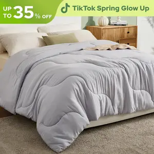SpringGlowUp【BEDLORE】Quilted Wave-Pattern Duvet Insert, Soft Down Alternative with Corner Tabs, Versatile Year-Round Use, Luxurious&Comfort, Machine Washable for Easy Care