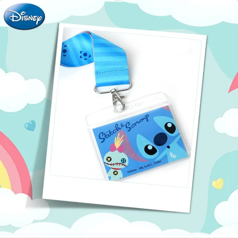 Stitch Officially Licensed Character Card Holder ID Badge Holder Lanyards With Card Case Card Wallet Style Work Badge Holder For Office 1Pc Disney