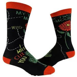 Women's My Two Moods Socks Funny Humor Sarcastic Cool Graphic Footwear Funny Graphic Socks Comfortable Fitted Spandex Cotton