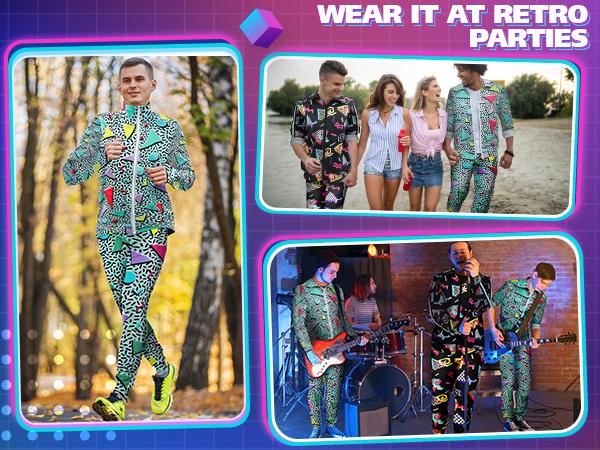 Gihuo Retro 80s 90s Men's Tracksuit - Vintage Jacket & Joggers Set - Polyester Material - Loose Fit - Summer Clothing - 2-Piece Outfit - Cuffed Sweatpants - Streetwear Style halloween cardigan gift funny Gihuo Retro 80s 90s Men's Tracksuit - Vintage Jacket & Joggers Set - Polyester Material - Loose Fit - Summer Clothing - 2-Piece Outfit - Cuffed Sweatpants - Streetwear Style halloween cardigan gift funny