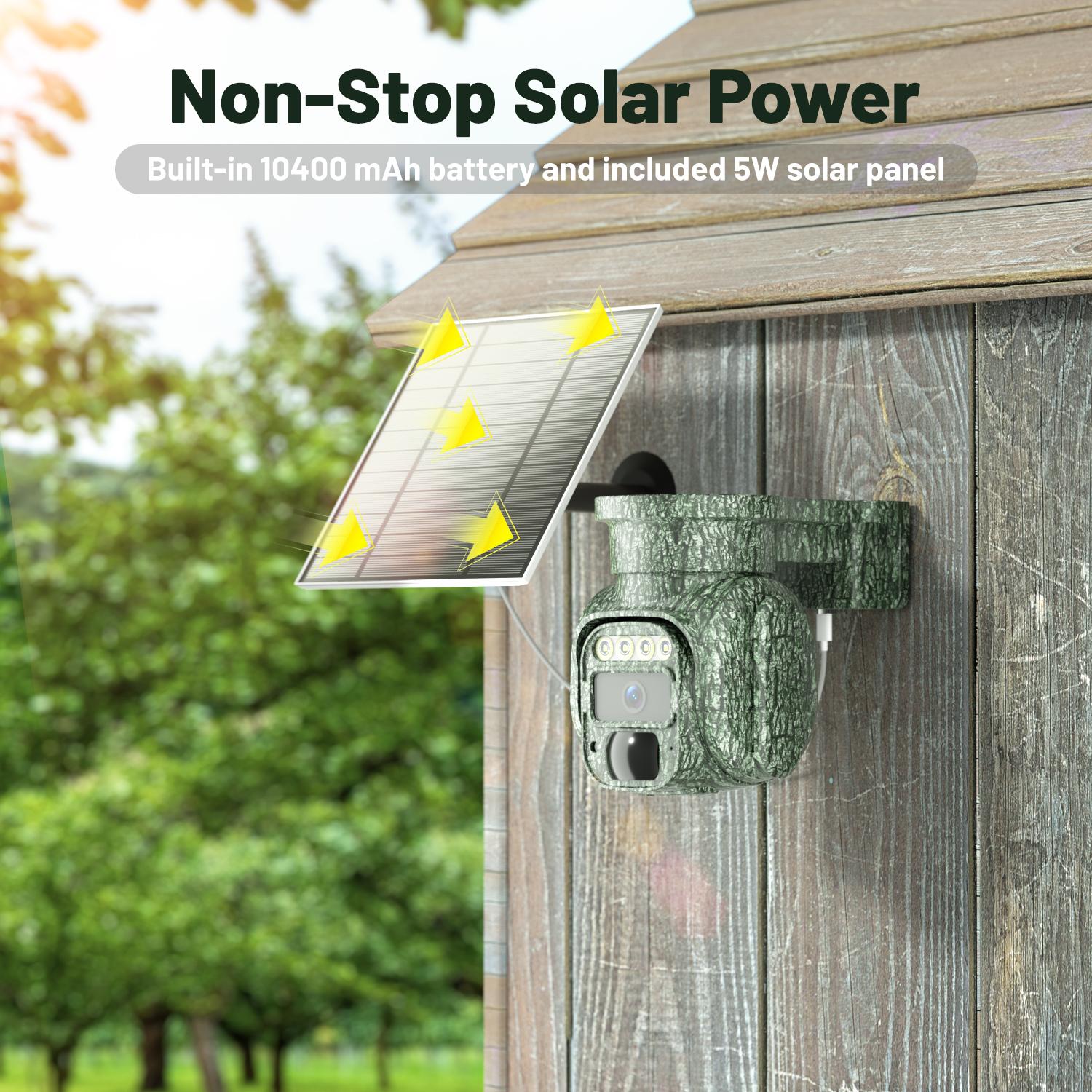 4G LTE Wireless Solar Powered Security Camera, No WiFi Needed Outdoor – 2K HD Live View 360° Coverage, Remote APP Controlled, IP65 WaterProof, Motion Activated, Night Vision, 2 Way Audio