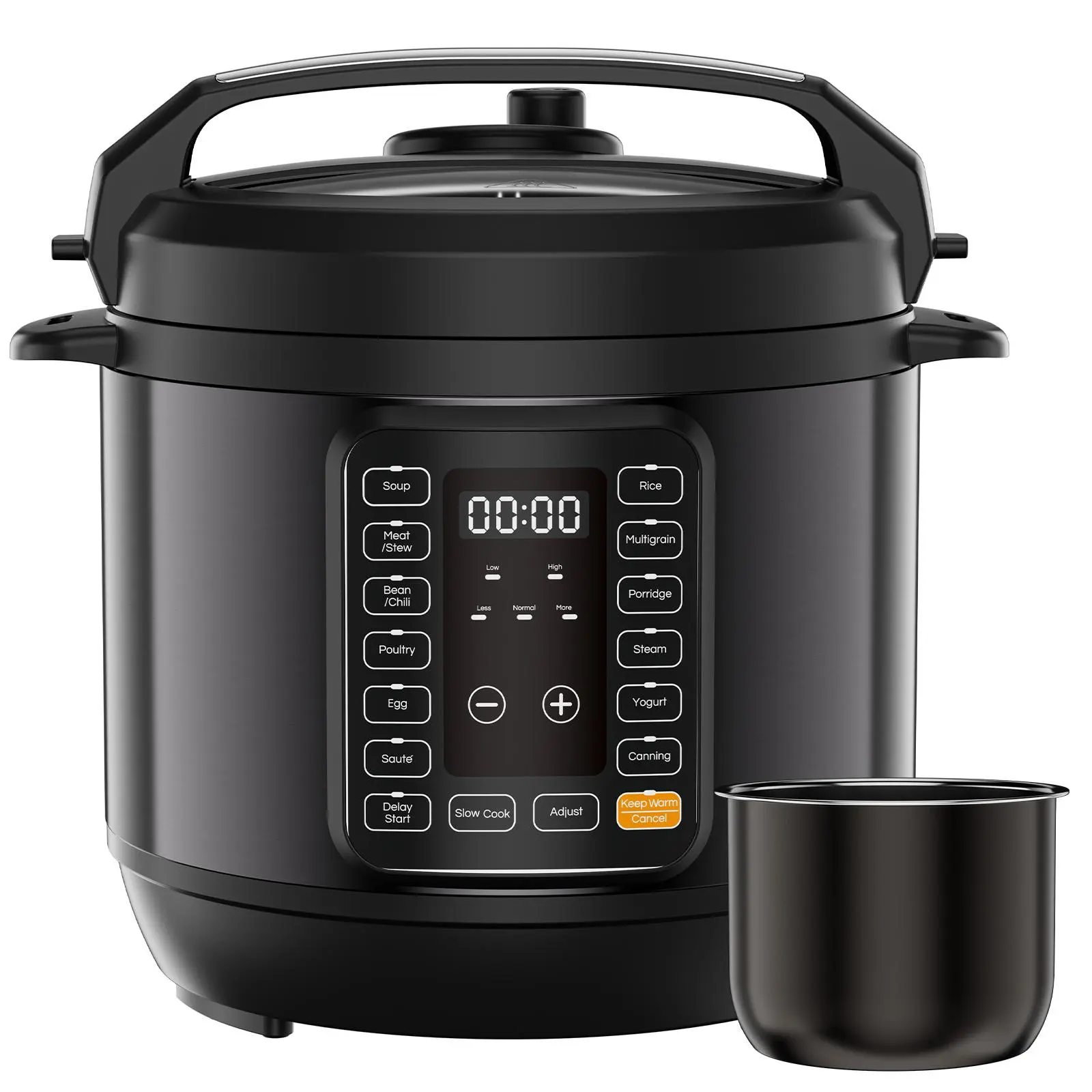 3/6/8 QT Electric Pressure Cooker – Fast Cooking Multi-Cooker with 12 Preset Programs, Ceramic Non-Stick Inner Pot, 24H Timer & Built-in Safety Features, Stainless Steel Finish