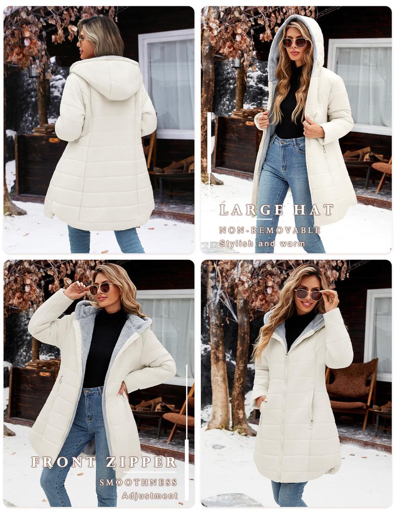 Women's Winter Windproof Fur Warm Slim Fit Down Jacket - Waterproof Long Ski Coat for Commuting FallFreshness  #outdoorfun