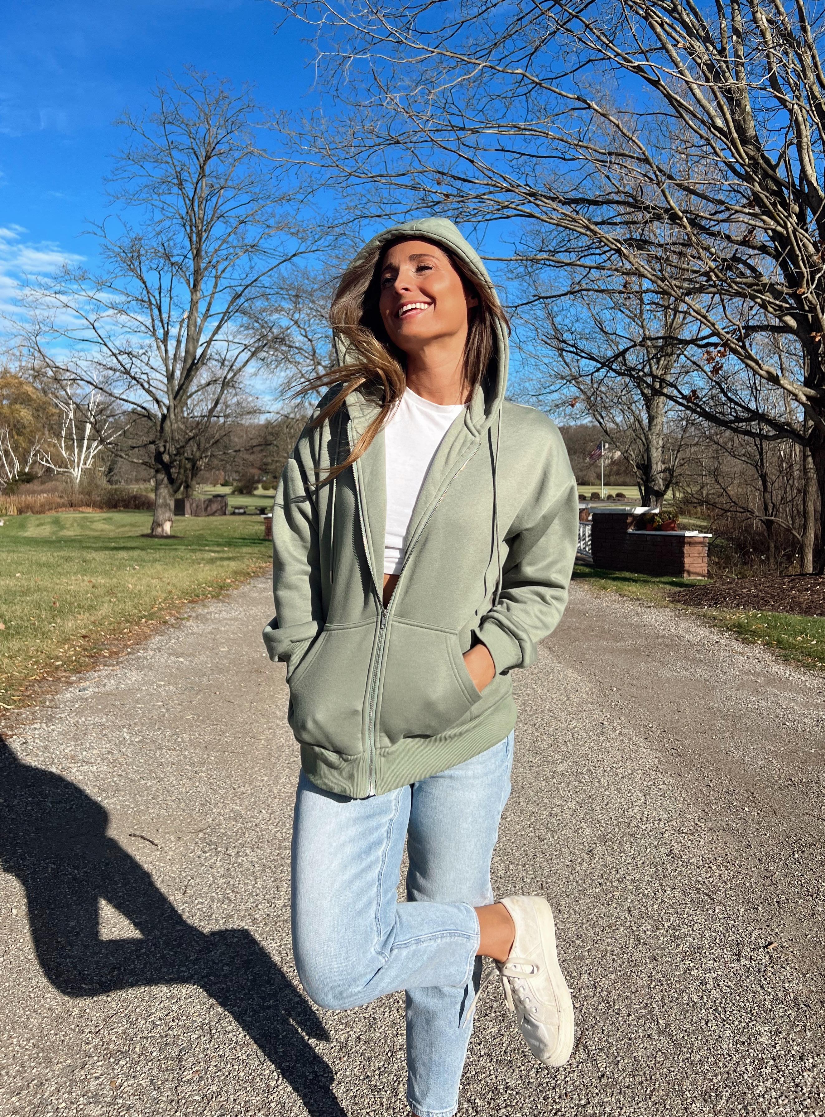 PrettyGarden Women's Long Sleeve Zip Up Y2K Hoodies With Pockets