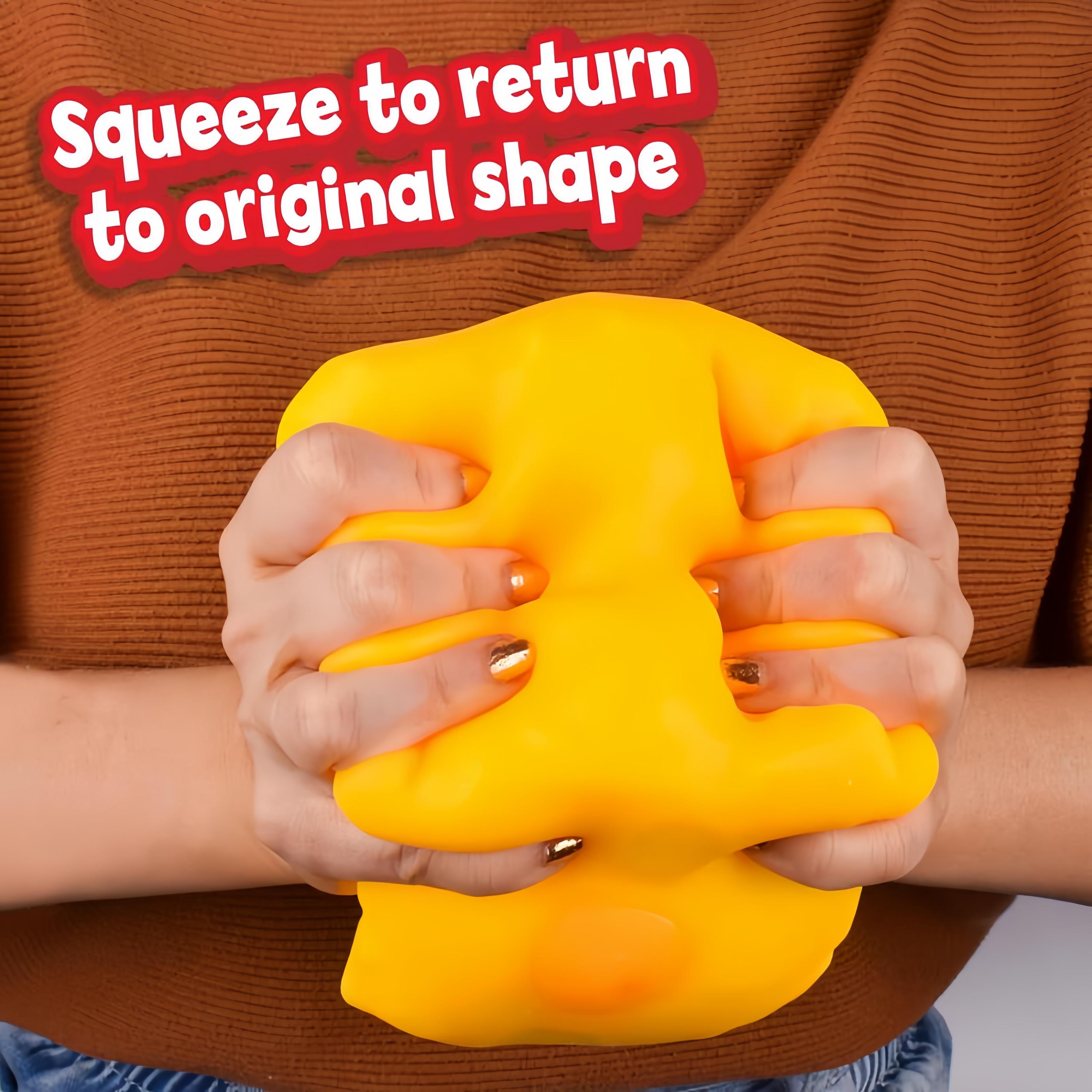 Jumbo Cheese Squishy - 10cm Slow Rebound Fidget Toy| Soft EVA Flour-Filled Stress Ball Funny Squishy Cheese Block – Yellow Moldable Sensory Fidget Toy with Squeeze Feature, Cute Creative Valentine’s Day Gift for Friends